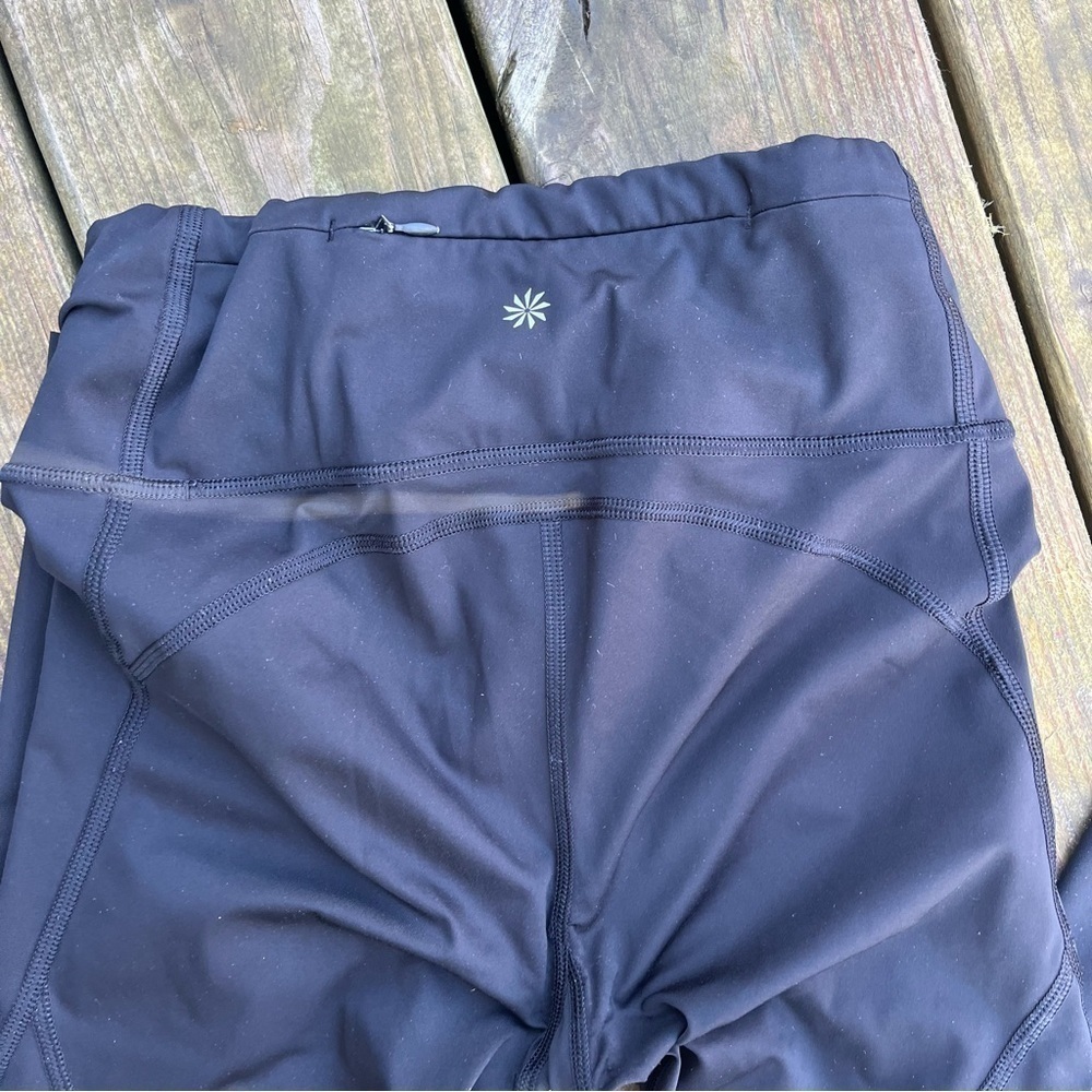 ** Athleta Challenge 7/8th Tight Leggings Black XS  Raw Hem - Picture 10 of 10